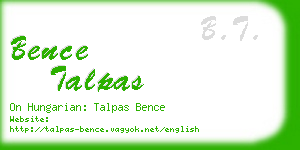 bence talpas business card